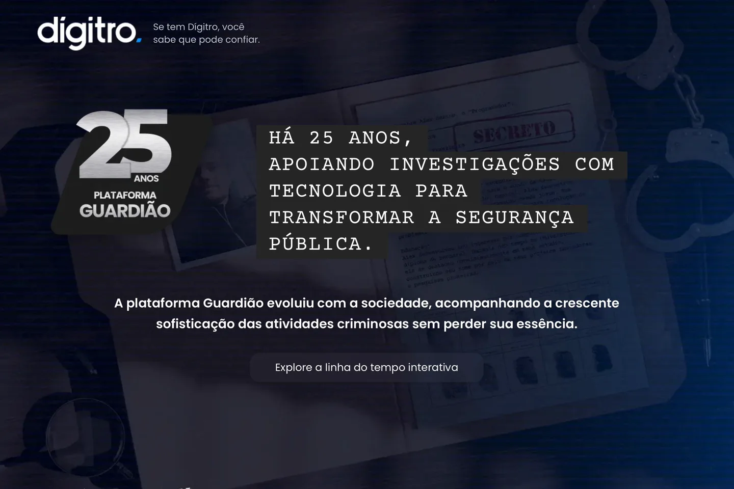 Landing page, Dígitro: 25 anos contados numa página