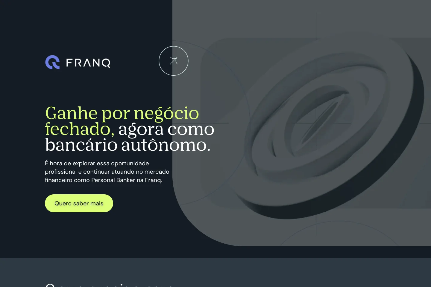 Landing page, Franq: A página que recruta bancários