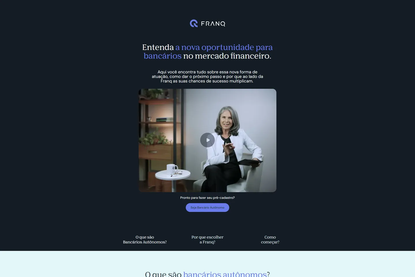 Landing page, Franq: Página de conversão