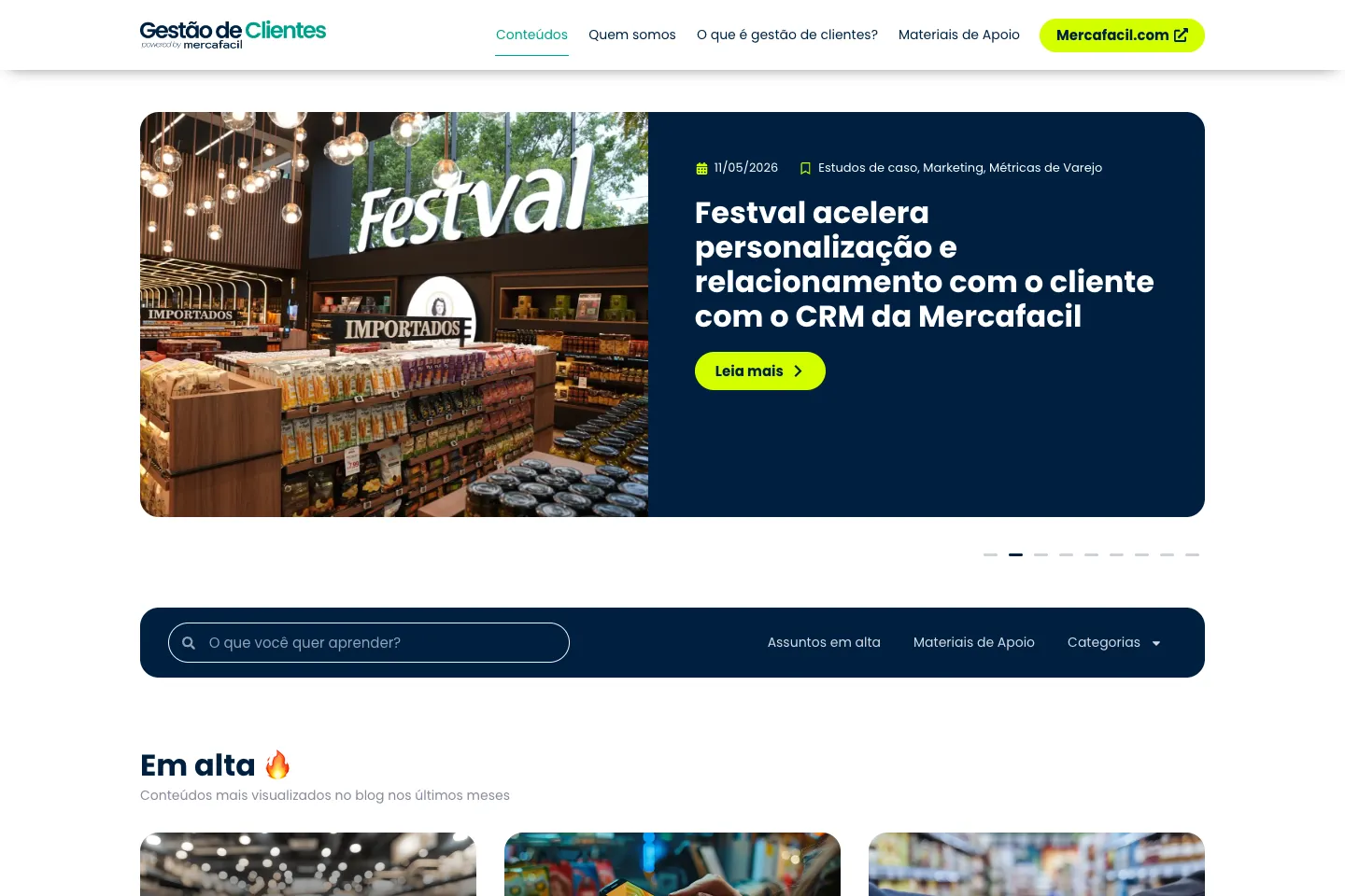Site, Mercafacil: Uma vitrine de conteúdo para o varejo