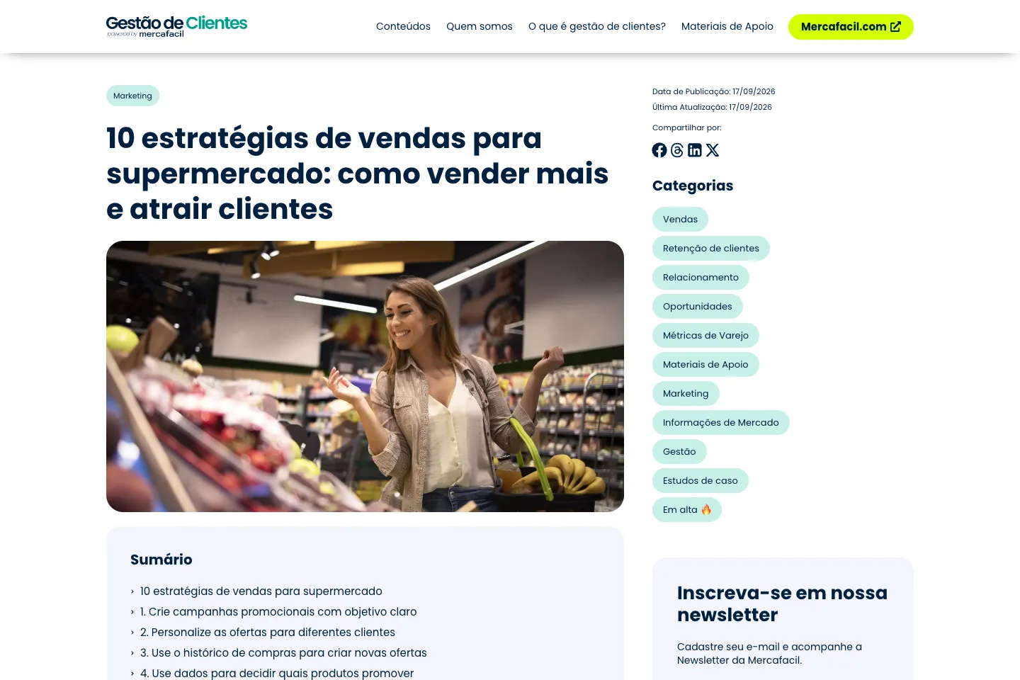 Site, Mercafacil: Artigos feitos para ranquear e converter